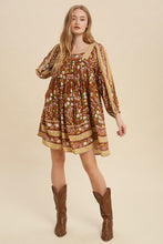 Load image into Gallery viewer, SQUARE NECK FLORAL SMOCK DRESS
