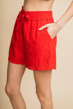 Load image into Gallery viewer, Smocking ruffle waist eyelet lace shorts (part of a set)
