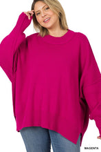 Load image into Gallery viewer, PLUS SIDE SLIT OVERSIZED SWEATER

