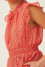 Load image into Gallery viewer, Ditsy Floral Smocked Tie Neck Tank
