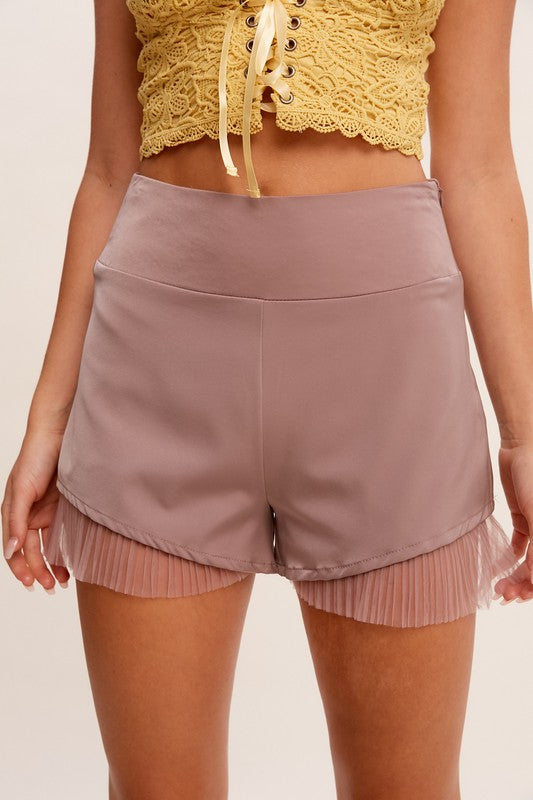 Mesh Lace Bottom Shorts
