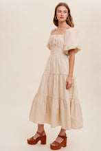 Load image into Gallery viewer, Puff Sleeve Tired Maxi Dress
