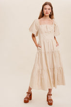 Load image into Gallery viewer, Puff Sleeve Tired Maxi Dress
