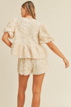 Load image into Gallery viewer, ROSE TEXTURED BABYDOLL TOP AND SHORTS SET
