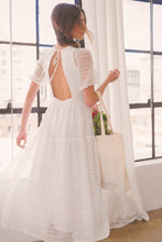 Load image into Gallery viewer, Front Wrap Gauze Semi Sheer Midi Dress
