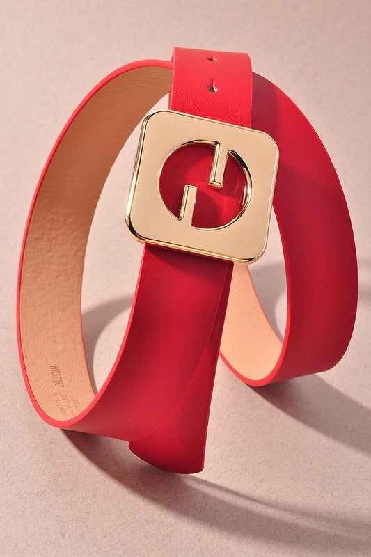 LINE CAGE SQUARE BUCKLE BELT