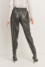 Load image into Gallery viewer, Pleather Drawstring Waist Jogger Pants
