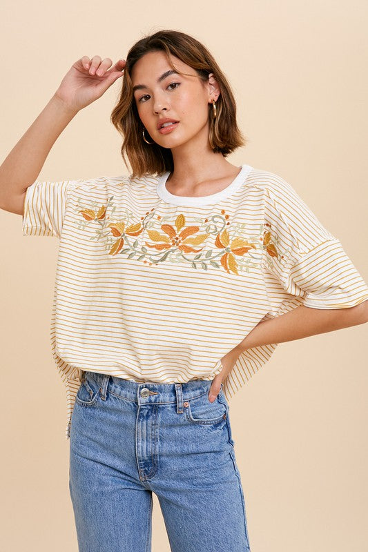 STRIPED EMBROIDERED SHIRT