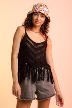 Load image into Gallery viewer, Sleeveless Sheer Fringed Knit Tank Top
