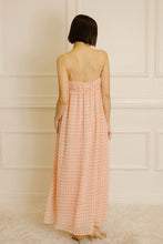 Load image into Gallery viewer, GINGHAM AND SWISS DOT MAXI DRESS

