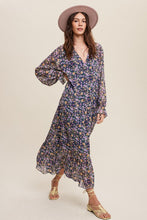 Load image into Gallery viewer, Loose and Flowy Front Tie Floral Print Midi dress
