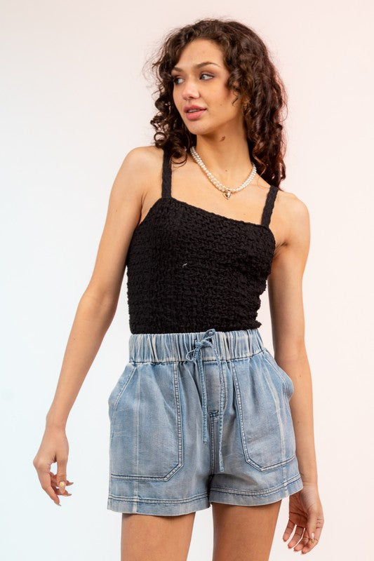 Sleeveless Blistered Bodysuit