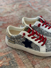 Load image into Gallery viewer, Glitter Low Top Blue Star Sneaker
