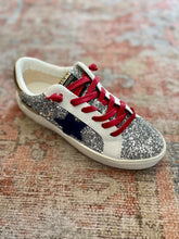 Load image into Gallery viewer, Glitter Low Top Blue Star Sneaker
