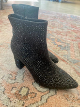 Load image into Gallery viewer, RHINESTONE CHUNKY HEELED BOOTIE
