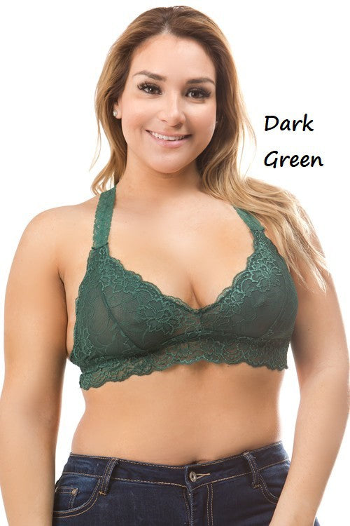 Plus Lace Racerback Bralette
