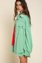 Load image into Gallery viewer, French Terry Shacket with Reverse Hem
