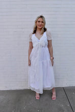 Load image into Gallery viewer, Front Wrap Gauze Semi Sheer Midi Dress
