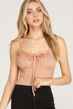 Load image into Gallery viewer, RIB KNIT RUCHED CAMI BODYSUIT
