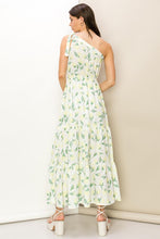Load image into Gallery viewer, FLORAL PRINT ONE-SHOULDER MIDI DRESS
