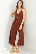 Load image into Gallery viewer, BUTTON-FRONT SLEEVELESS JUMPSUIT
