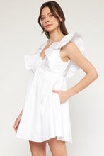 Load image into Gallery viewer, Ruffle sleeve mini dress featuring ruching
