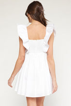 Load image into Gallery viewer, Ruffle sleeve mini dress featuring ruching
